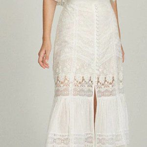 NWT SALONI Lorna Lace Skirt in Ivory - SZ US12